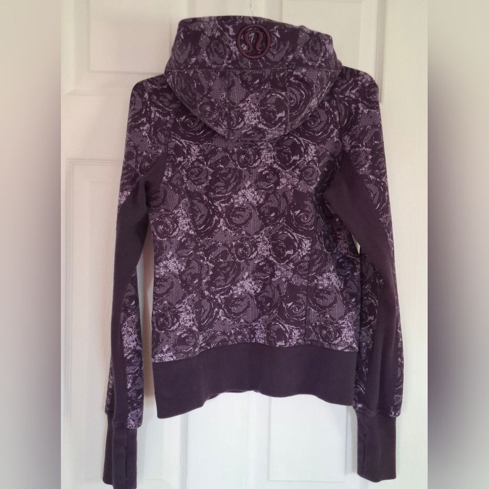 Lululemon Athletica Womens Purple Floral Long Sleeve Full Zip Hoodie Size 4 - Picture 4 of 8
